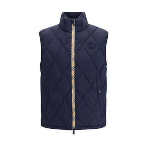 Blue Polyamide Sleeveless Jacket