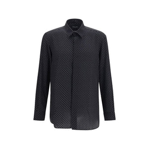 Black Silk Pattern Shirt