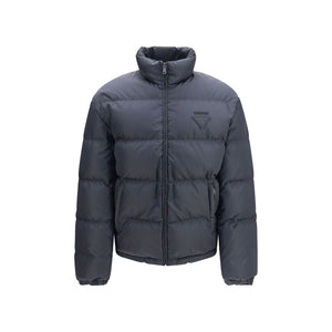 Blue Polyamide Full-Length Jacket