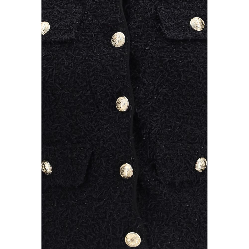 Black Viscose Full-Length Jacket