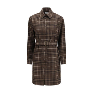 Brown Cotton Casual Dress
