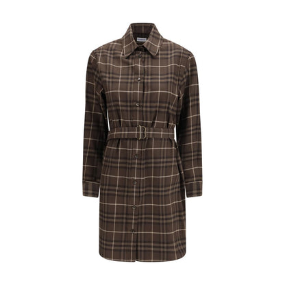 Brown Cotton Casual Dress