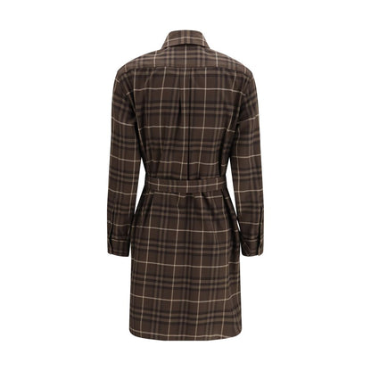 Brown Cotton Casual Dress