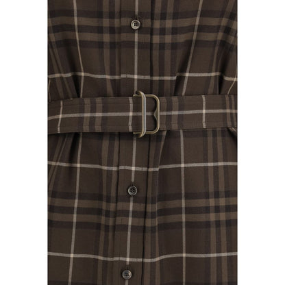 Brown Cotton Casual Dress