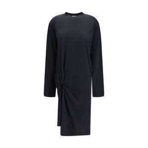 Black Cotton Casual Dress