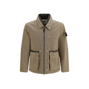 Brown Cotton Full-Length Jacket