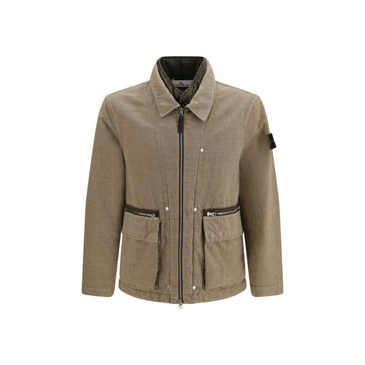 Brown Cotton Full-Length Jacket