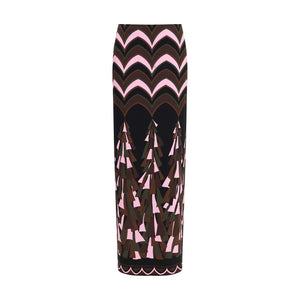 Multicolor Polyamide Long Skirt