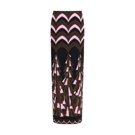 Multicolor Polyamide Long Skirt