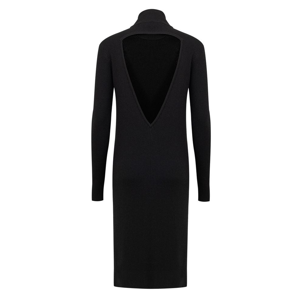 Black Wool Long Dress