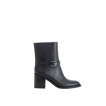 Black Leather Ankle Boots