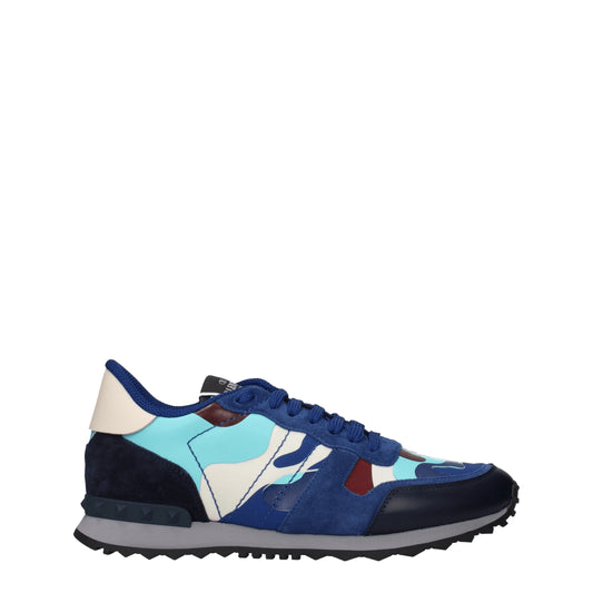 Blue Leather Athletic Sneakers