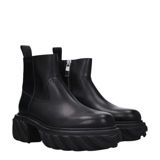 Black Leather Ankle Boots