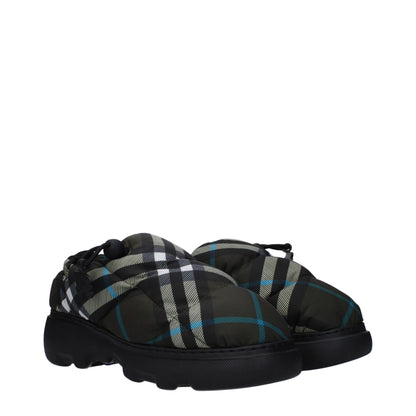 Green Fabric Slip-On Loafers