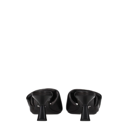 Black Leather Platform Sandals