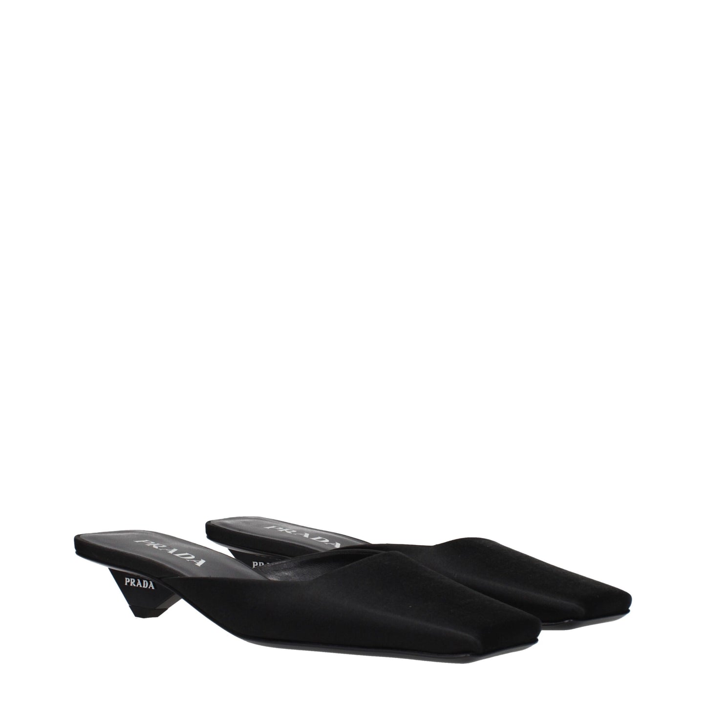 Black Satin Flat Sandals