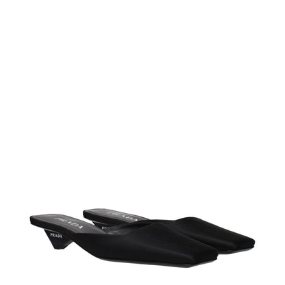 Black Satin Flat Sandals