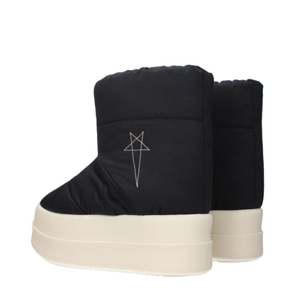 Black Fabric Ankle Boots
