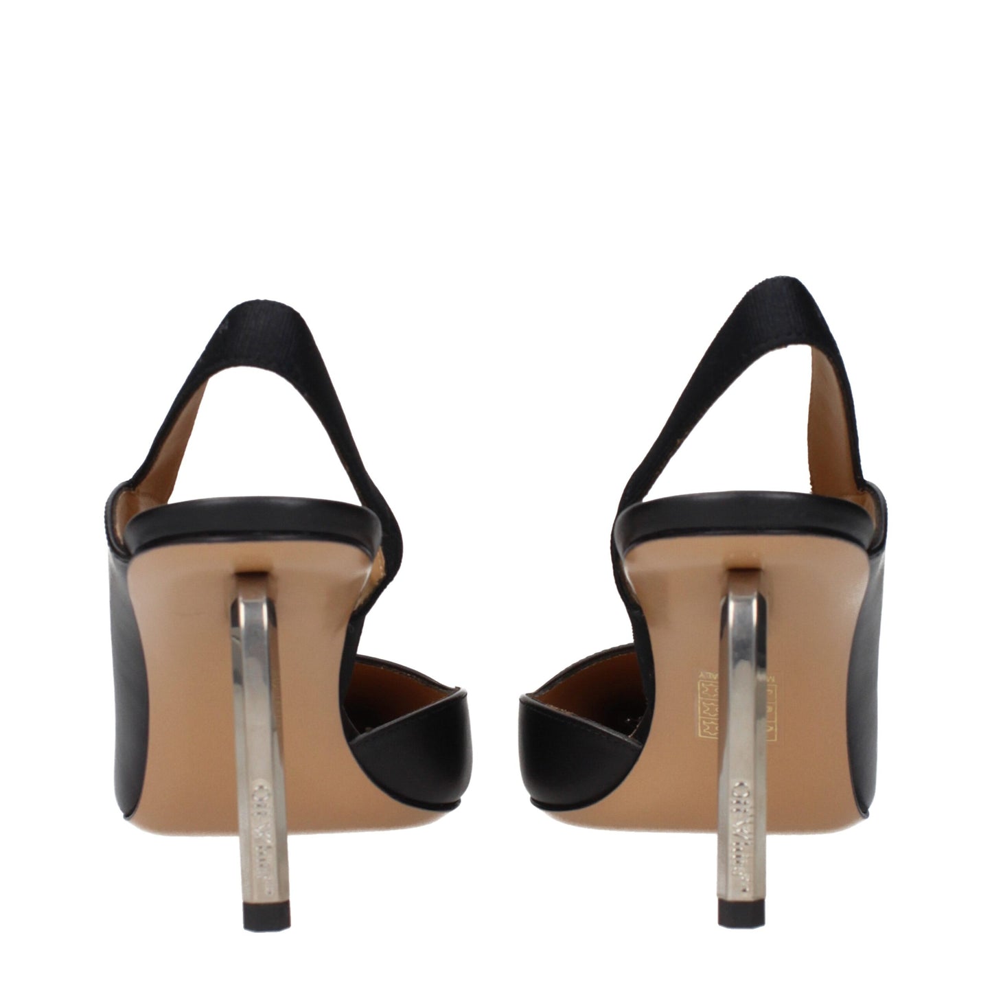 Black Leather High Heel Pumps