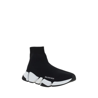 Black Polyester Athletic Sneakers