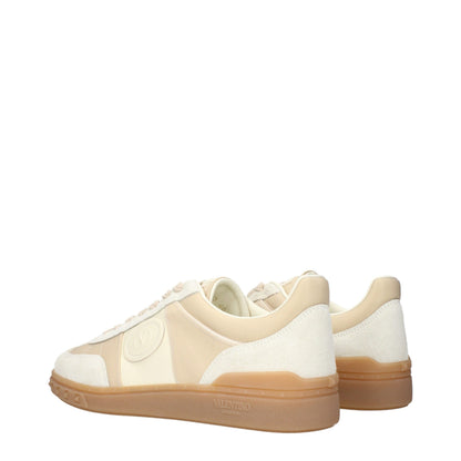 Beige Fabric Low Top Sneakers