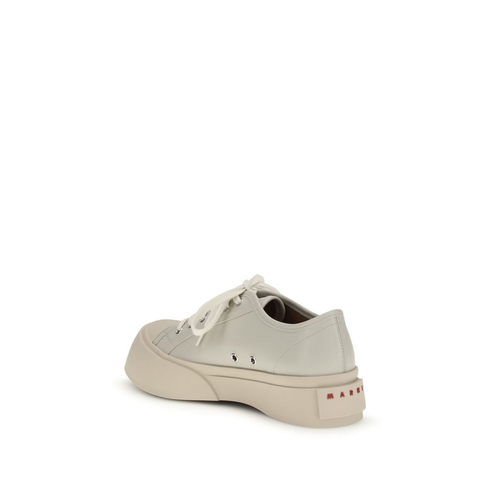 White Calf Leather Bos Taurus Chunky Sneakers