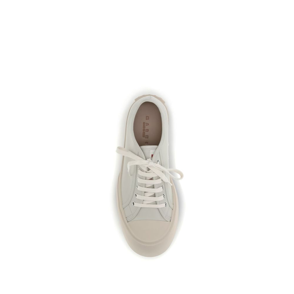 White Calf Leather Bos Taurus Chunky Sneakers