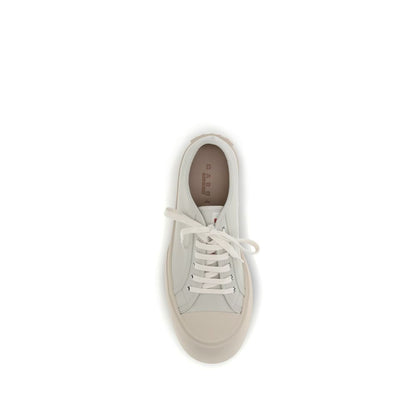 White Calf Leather Bos Taurus Chunky Sneakers