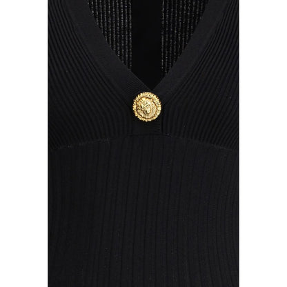 Black Viscose Casual Dress
